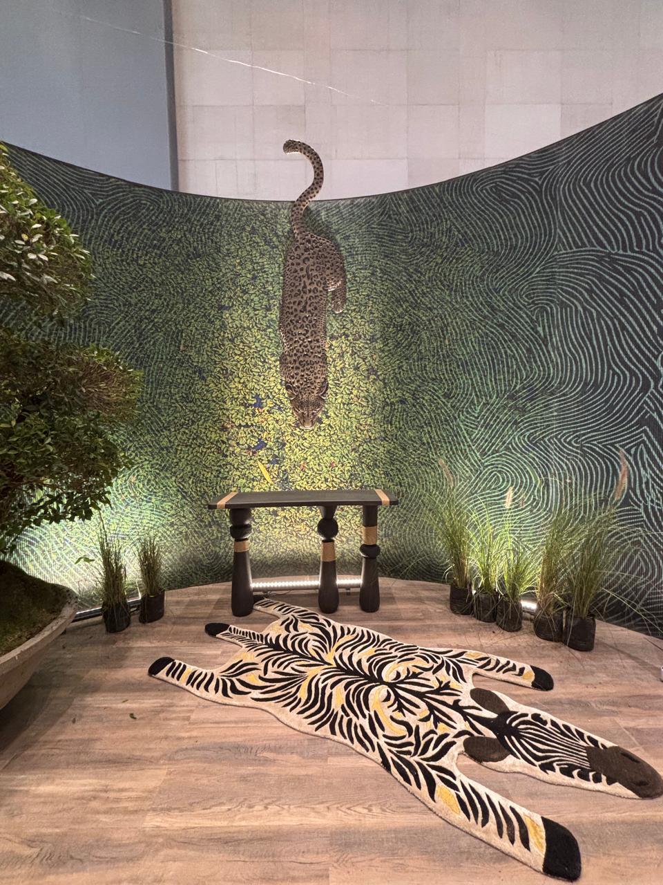 Exhibition leopard rug styling