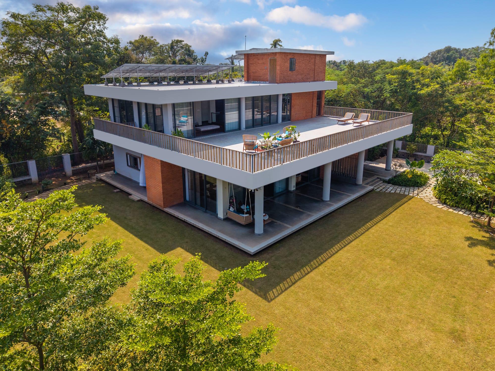 Sukh Villa, Alibaug — aerial view of the villa